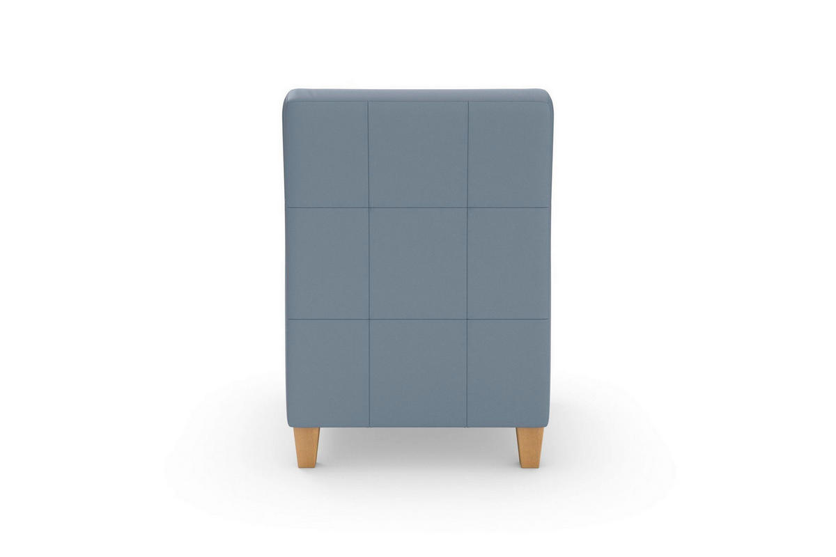 SESSEL in Echtleder Graublau  - Graublau/Eichefarben, Basics, Leder/Holz (70/93/75cm) - Sit & More