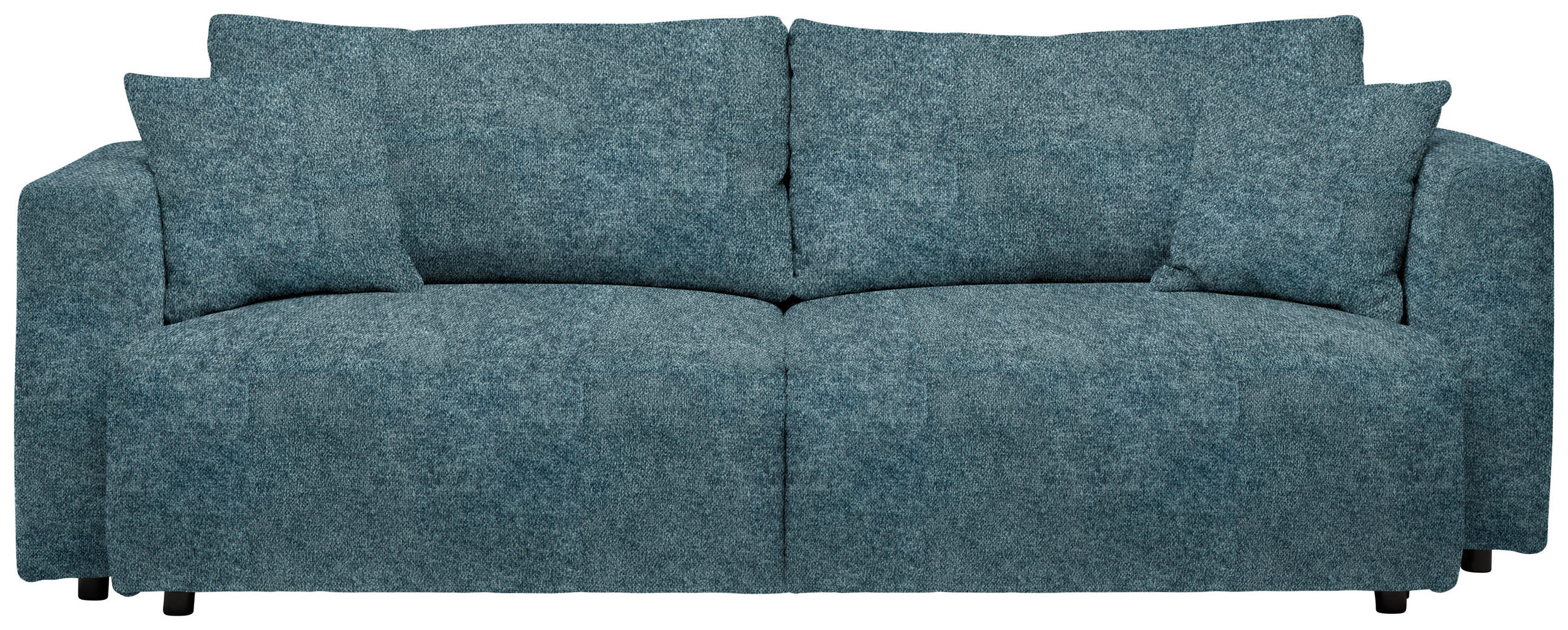 SCHLAFSOFA  mit Stoffauswahl, Schlafen auf Sitzhöhe, Rücken echt Velours Pastellblau  - Pastellblau/Schwarz, Design, Kunststoff/Textil (250/92/105cm) - Carryhome