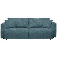 SCHLAFSOFA  mit Stoffauswahl, Schlafen auf Sitzhöhe, Rücken echt Velours Pastellblau  - Pastellblau/Schwarz, Design, Kunststoff/Textil (250/92/105cm) - Carryhome
