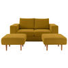ZWEISITZER-SOFA inkl. Hocker Webstoff Gelb  - Gelb/Schwarz, Design, Kunststoff/Textil (172/96/107cm) - LOOKS by W.Joop