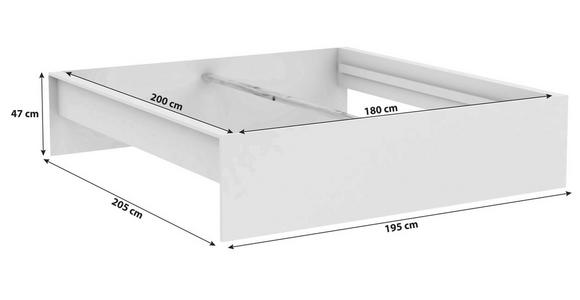 BETTRAHMEN 180/200 cm  in Weiß  - Weiß, KONVENTIONELL, Holzwerkstoff (180/200cm) - Hom`in