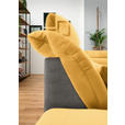 WOHNLANDSCHAFT in Mikrofaser Dunkelgelb, Grau  - Chromfarben/Dunkelgelb, Design, Kunststoff/Textil (204/350/211cm) - Xora