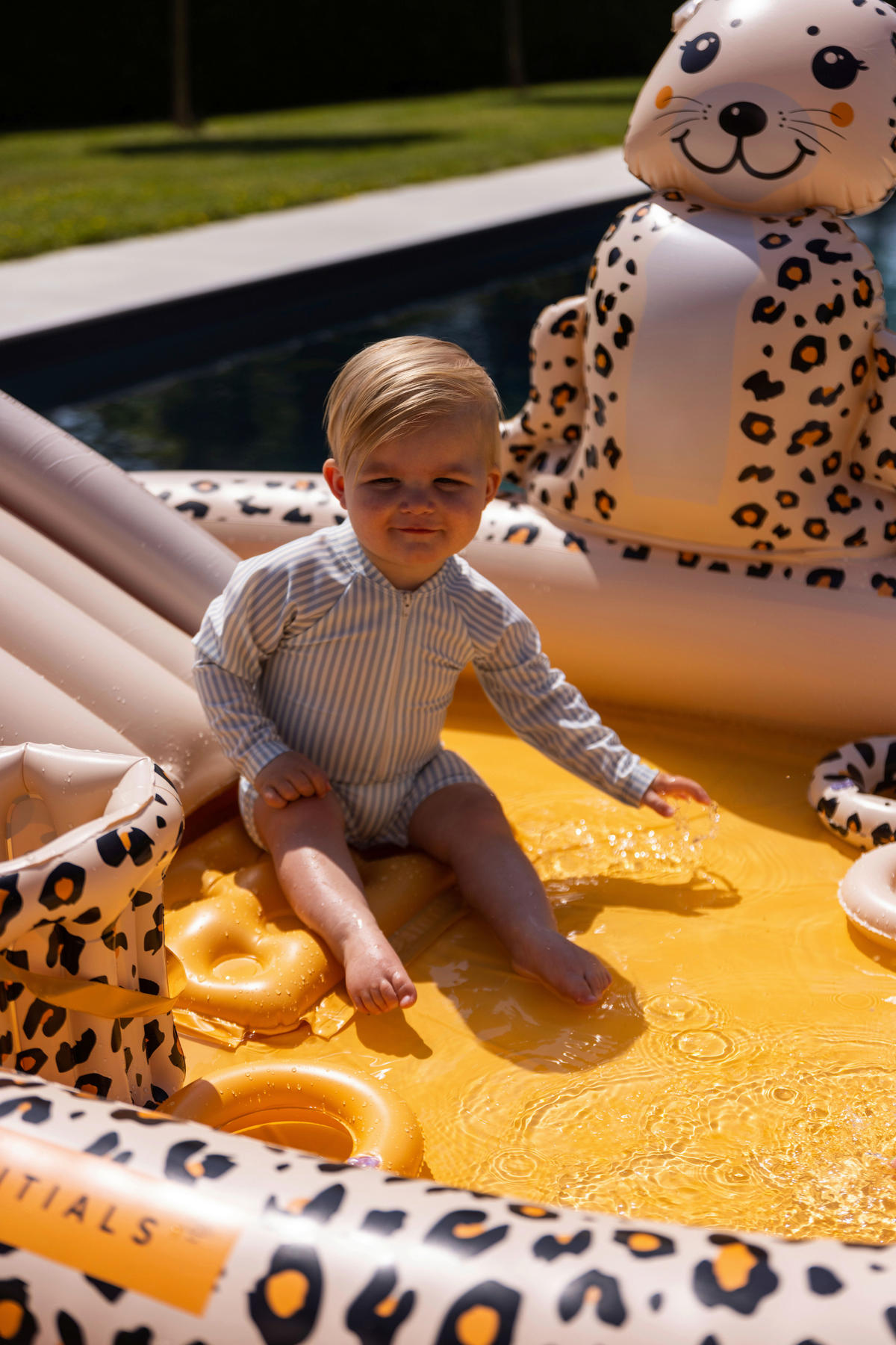 SPIELPOOL Beige Leopard 215/84/156 cm  - Beige, Basics, Kunststoff (215/84/156cm)