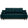 SCHLAFSOFA Webstoff Petrol  - Petrol/Schwarz, Design, Holz/Textil (206/77-87/102cm) - Novel