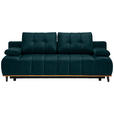 SCHLAFSOFA  mit Stoffauswahl, Rücken echt Webstoff Petrol  - Petrol/Schwarz, Design, Holz/Textil (206/77-87/102cm) - Novel