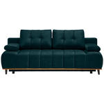 SCHLAFSOFA Webstoff Petrol  - Petrol/Schwarz, Design, Holz/Textil (206/77-87/102cm) - Novel