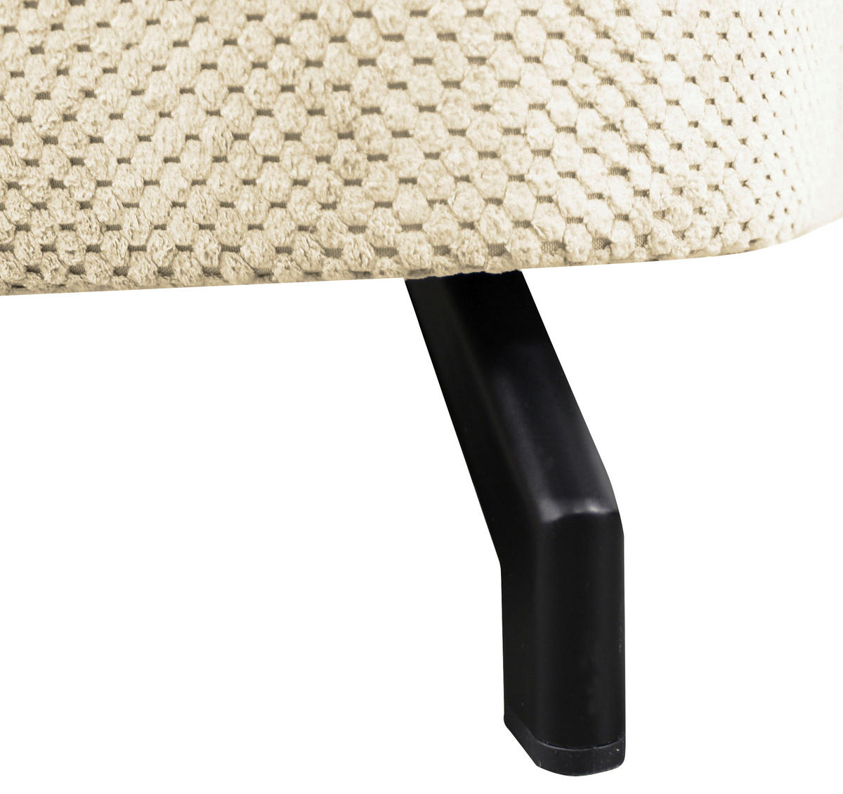 ECKSOFA OMEGA in Chenille Beige  280/186 cm  - Beige/Schwarz, Design, Textil/Metall (280/186cm) - MID.YOU