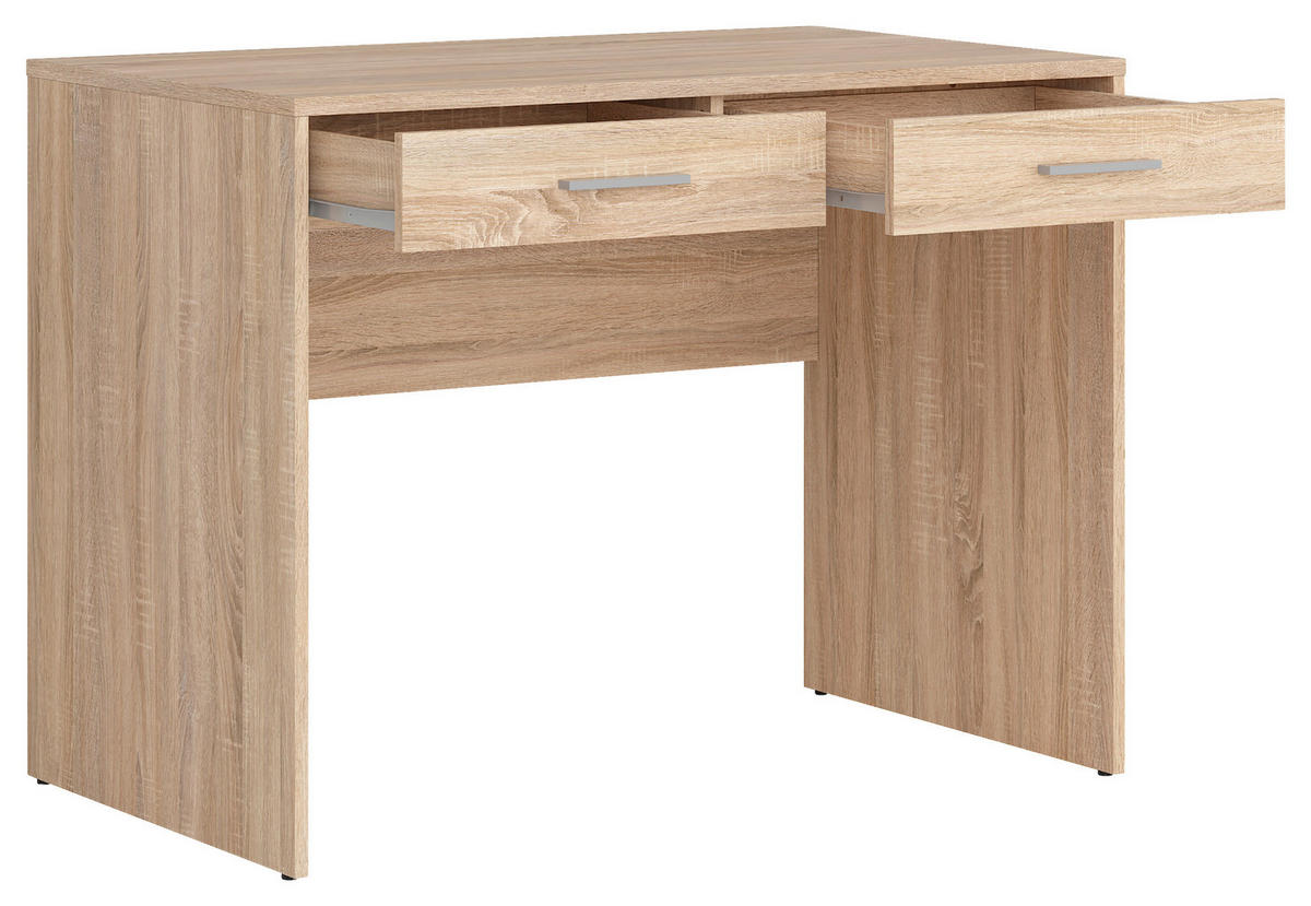 PISALNA MIZA leseni material hrast sonoma  - srebrne barve/hrast sonoma, Design, umetna masa/leseni material (100/59/76cm) - Livetastic