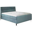BOXSPRINGBETT 160/200 cm in Petrol - Petrol/Schwarz, Design, Textil/Metall (160/200cm) - Esposa