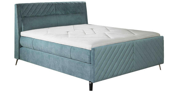 BOXSPRINGBETT 160/200 cm in Petrol - Petrol/Schwarz, Design, Textil/Metall (160/200cm) - Esposa