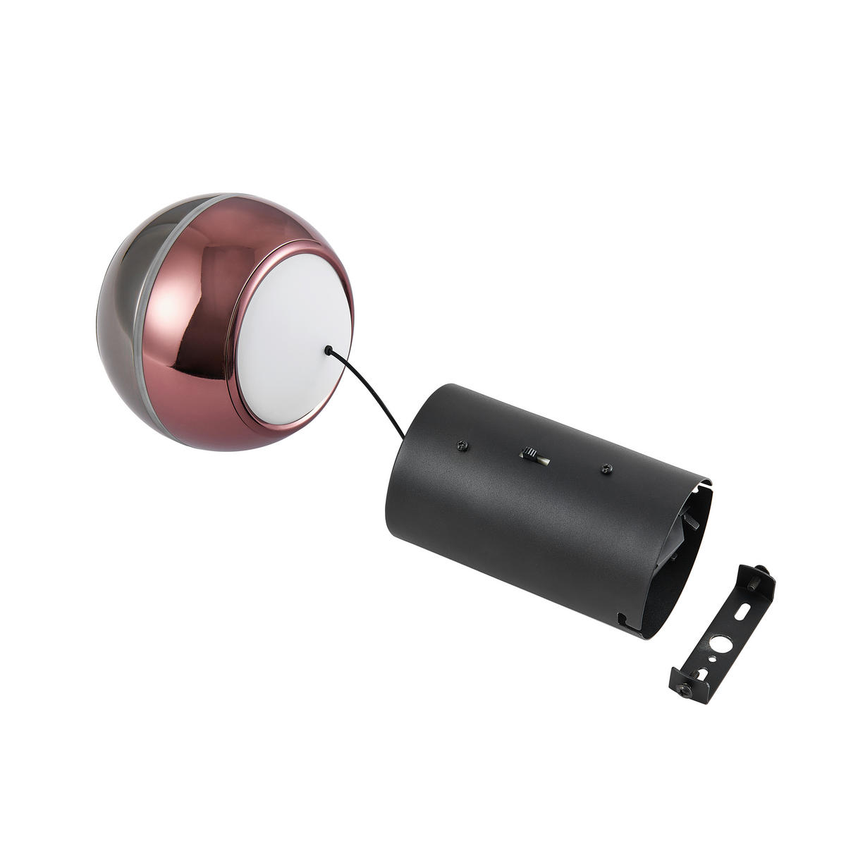 LED-HÄNGELEUCHTE Easy 12,5/150 cm   - Schwarz/Kupferfarben, Design, Glas/Kunststoff (12,5/150cm) - Dieter Knoll