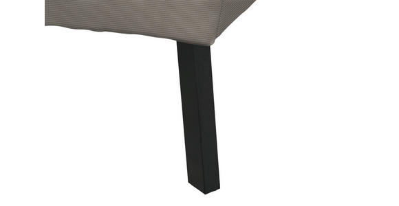 ECKSOFA Graubraun Feincord - Graubraun/Schwarz, Design, Textil/Metall (205/280cm) - Xora