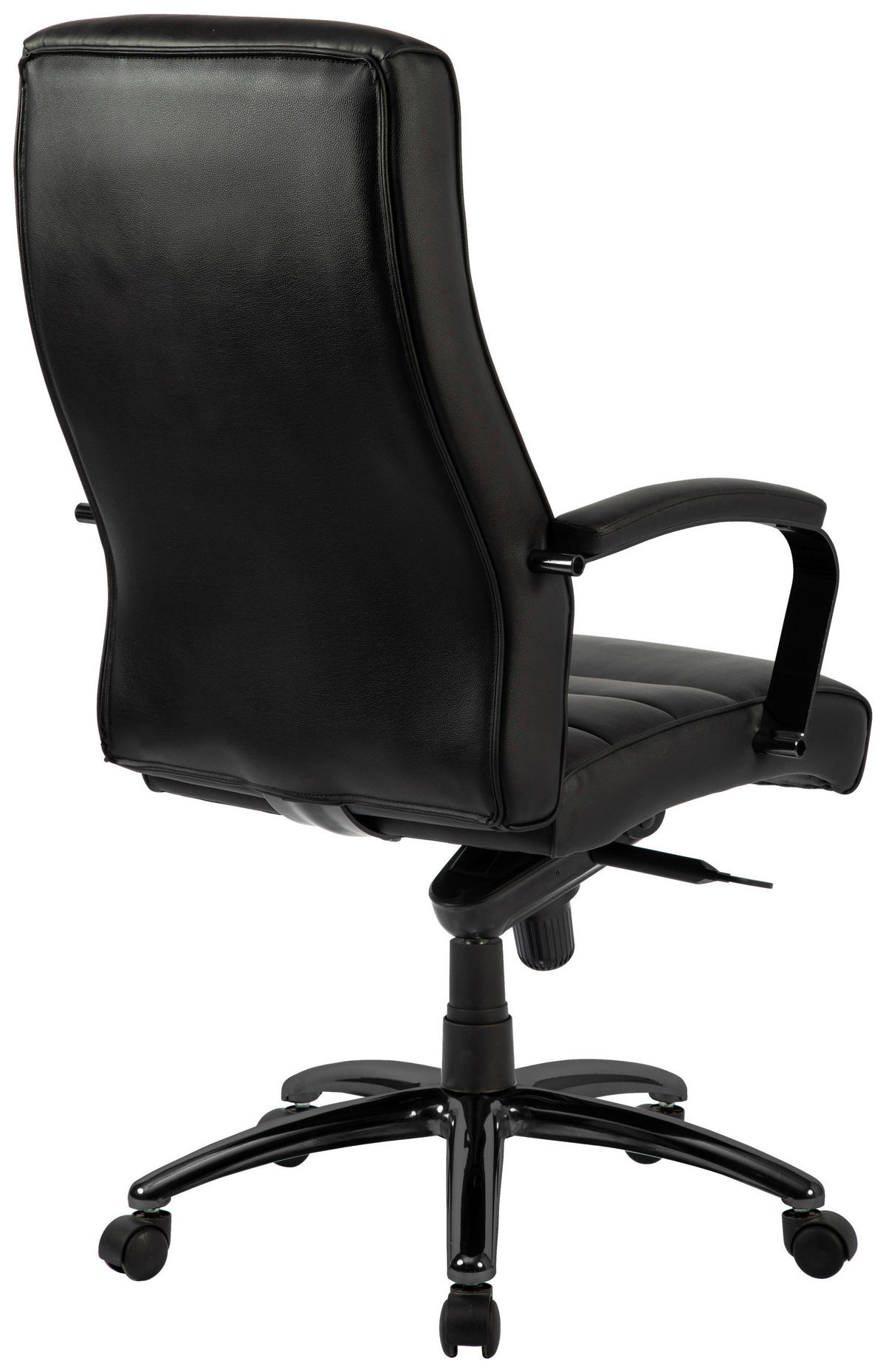 CHEFSESSEL Lederlook Schwarz, Chromfarben  - Chromfarben/Schwarz, MODERN, Kunststoff/Textil (64/115/121/69cm) - MID.YOU