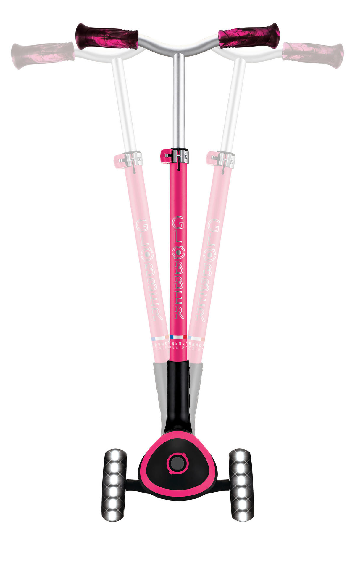 KINDERSCOOTER ACE LIGHTS  - Fuchsia, Basics, Kunststoff (61/37/94,5cm) - GLOBBER