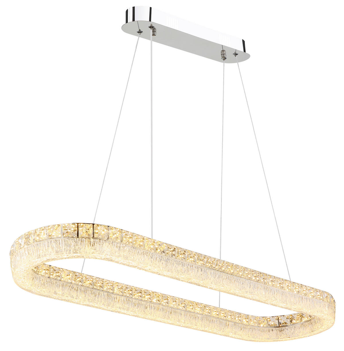 LED-HÄNGELEUCHTE 120/31,5/100,1 cm  - Klar/Chromfarben, KONVENTIONELL, Glas/Kunststoff (120/31,5/100,1cm) - Globo