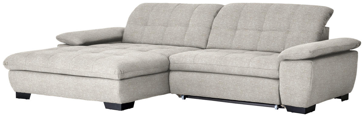 ECKSOFA in Webstoff Beige  - Beige/Schwarz, Design, Textil/Metall (180/265cm) - Carryhome