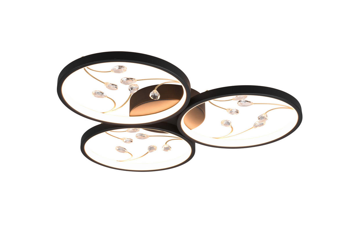 PLAFONIERĂ CU LED - negru, Konventionell, metal (62/6cm)