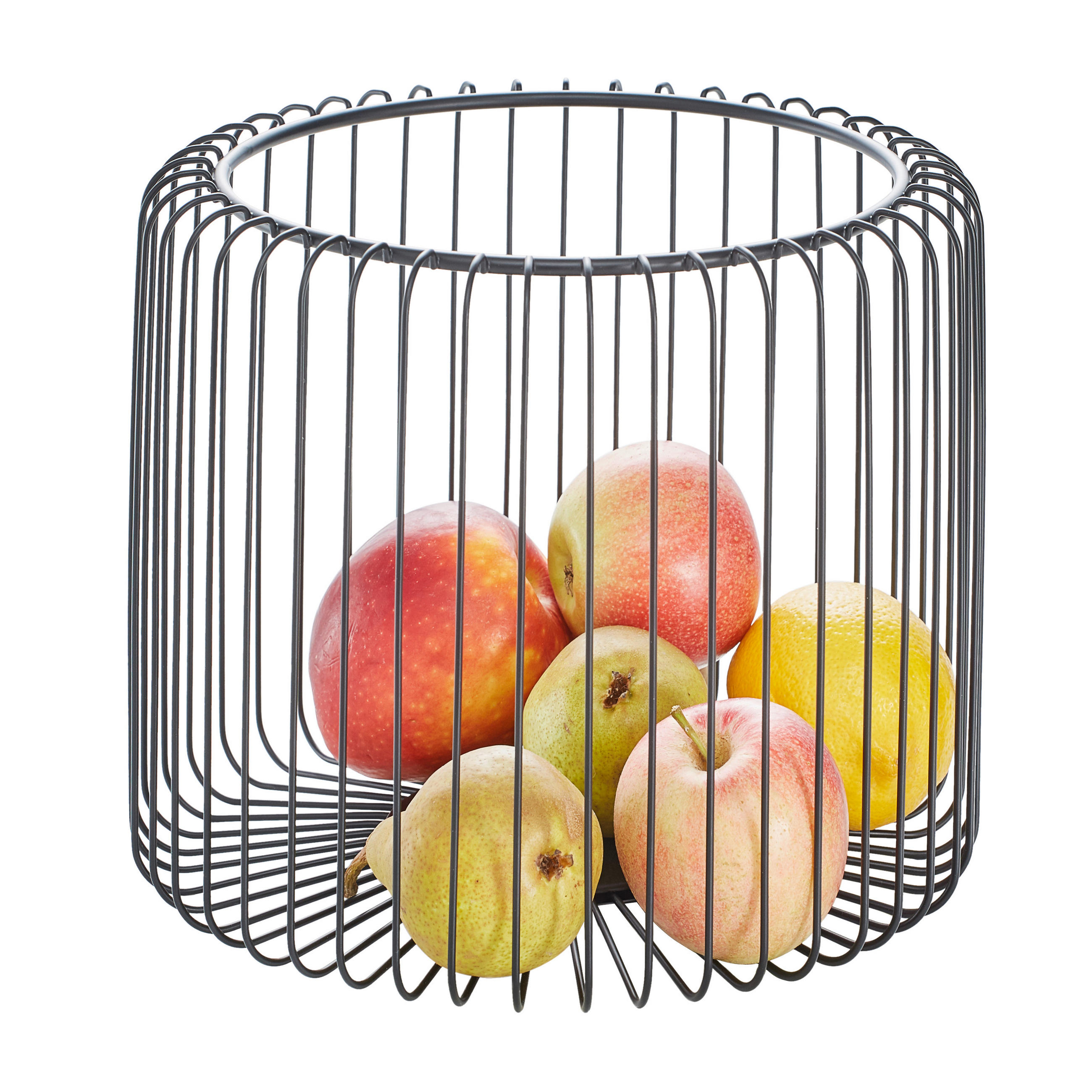 OBSTKORB ESTRA  - Schwarz, Basics, Metall (25/20,8cm) - Blomus