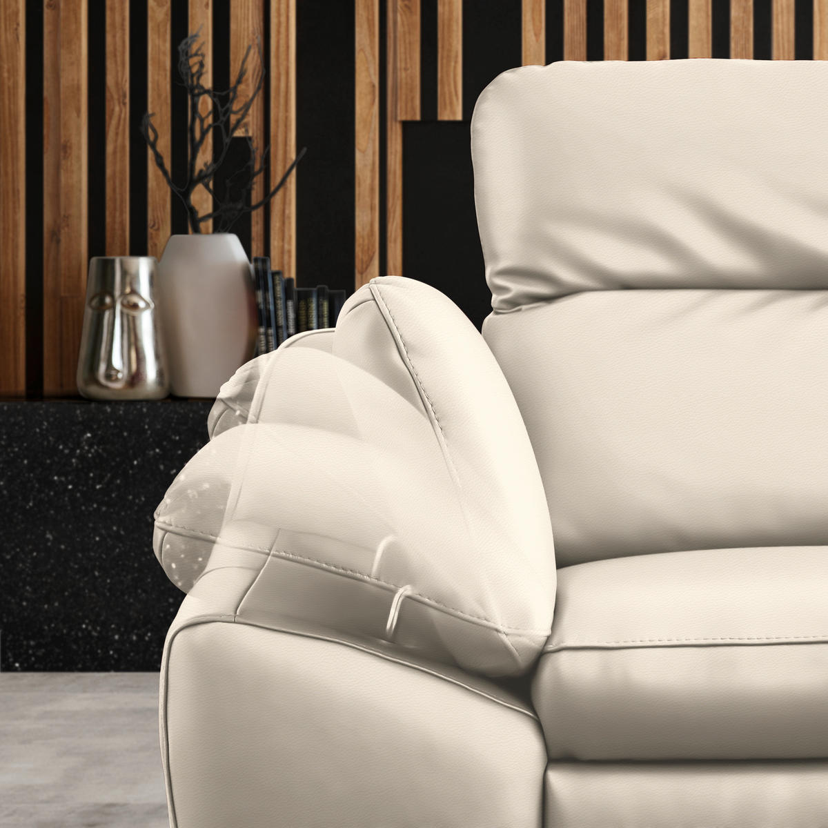 ECKSOFA in Echtleder Beige  286/183 cm  - Beige/Schwarz, Design, Leder/Metall (286/183cm) - Celina Home