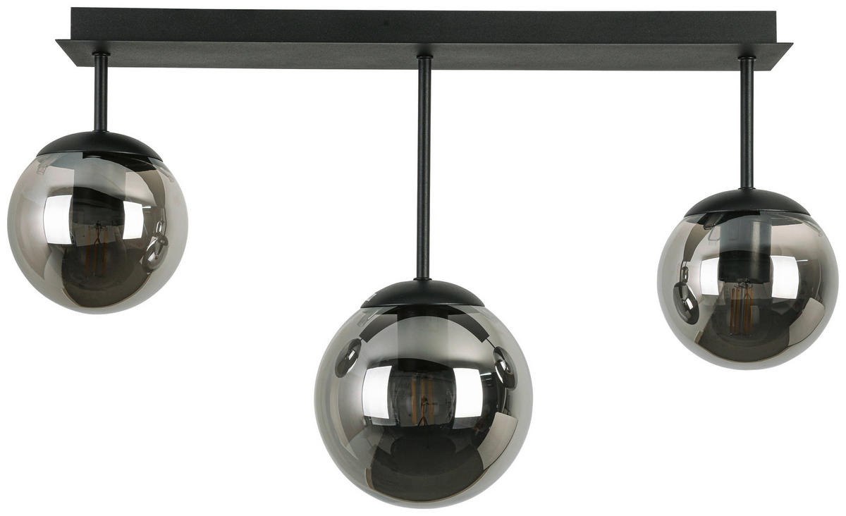 DECKENLEUCHTE    60/16/34,5 cm  - Chromfarben/Schwarz, Trend, Glas/Kunststoff (60/16/34,5cm) - Novel