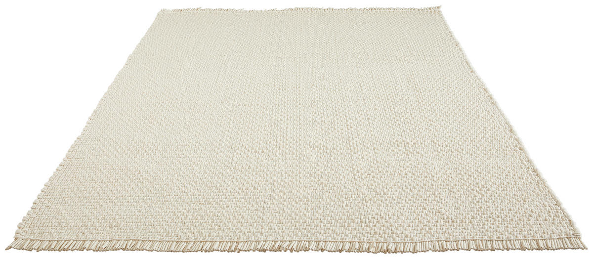 HANDWEBTEPPICH Weiß  - Weiß, Basics, Textil (70cm) - Linea Natura