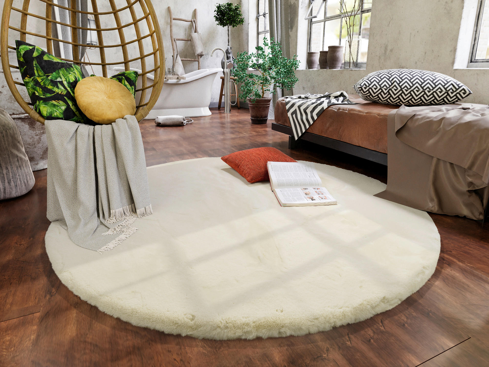 HOCHFLORTEPPICH 120 cm Nuvola - Exklusiv Beige  - Beige, Basics, Textil (120cm) - Novel