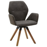 ARMLEHNSTUHL  in Mikrofaser  - Eichefarben/Anthrazit, Design, Holz/Textil (62/91/59cm) - Valnatura