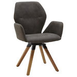 ARMLEHNSTUHL  in Mikrofaser  - Eichefarben/Anthrazit, Design, Holz/Textil (62/91/59cm) - Valnatura