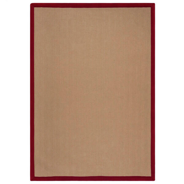 Flair Rugs Juteteppich Kira Jute Rot, Natur 120x170 cm