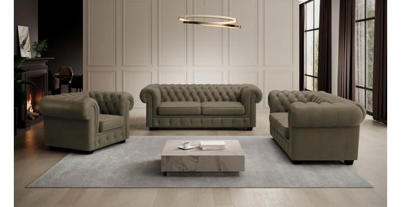 CHESTERFIELD-SESSEL - Wengefarben/Schlammfarben, LIFESTYLE, Holz/Textil (115/76,5/96cm) - Landscape