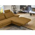 ECKSOFA in Echtleder Currygelb  310/180 cm  - Currygelb/Schwarz, Design, Leder/Metall (310/180cm) - Dieter Knoll