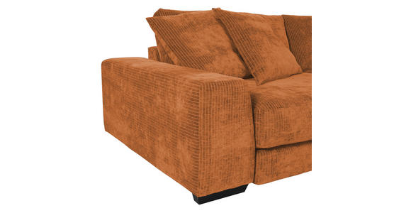 ECKSOFA in Flachgewebe Rostfarben  - Rostfarben/Schwarz, KONVENTIONELL, Holz/Textil (280/190cm) - Carryhome