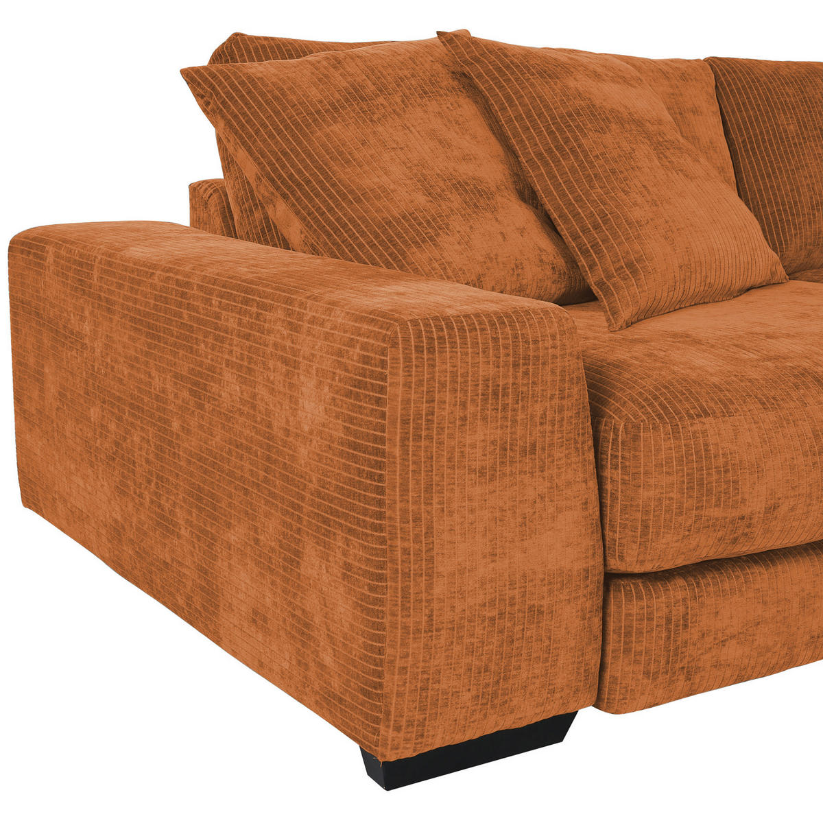 ECKSOFA in Flachgewebe Rostfarben  - Rostfarben/Schwarz, Konventionell, Holz/Textil (280/190cm) - Carryhome
