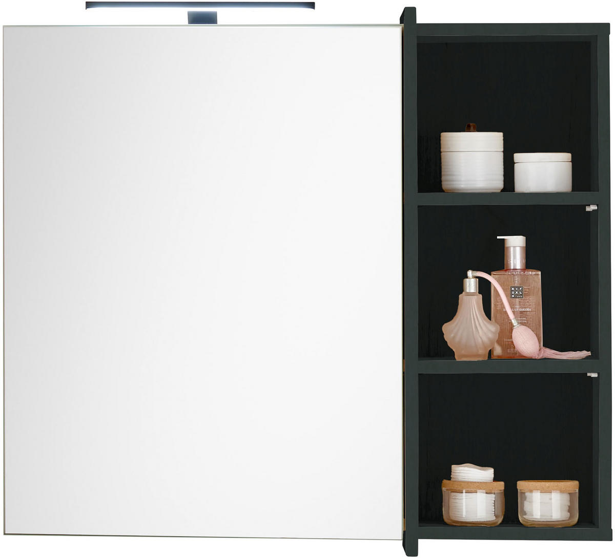 SPIEGELSCHRANK 80/72/22 cm  - Schwarz/Grün, LIFESTYLE, Glas/Holzwerkstoff (80/72/22cm) - home24
