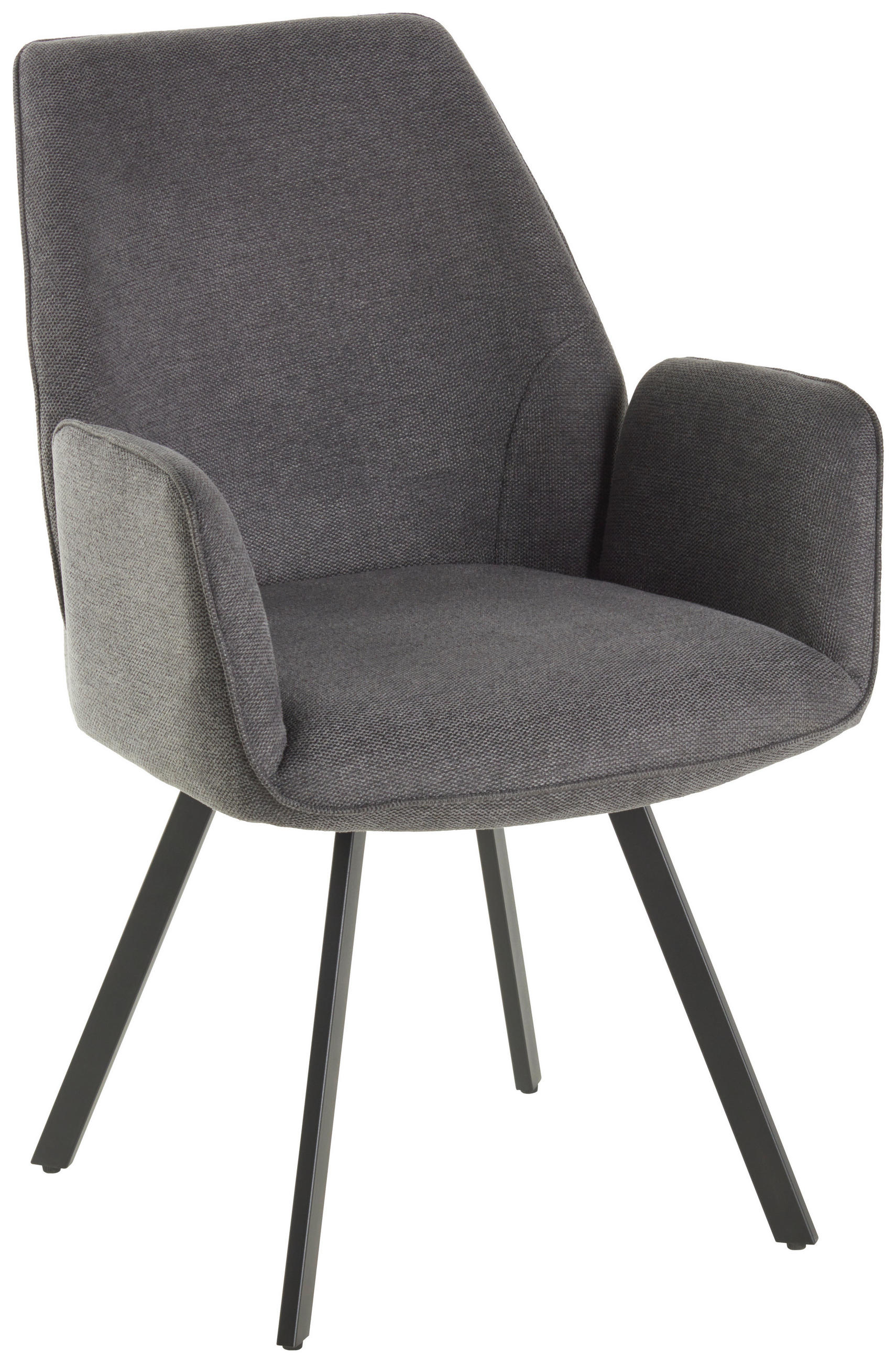 ARMLEHNSTUHL  in Eisen Webstoff  - Schwarz/Grau, LIFESTYLE, Textil/Metall (59/88/6.5cm) - MID.YOU