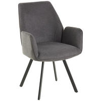 ARMLEHNSTUHL  in Eisen Webstoff  - Schwarz/Grau, LIFESTYLE, Textil/Metall (59/88/6.5cm) - MID.YOU