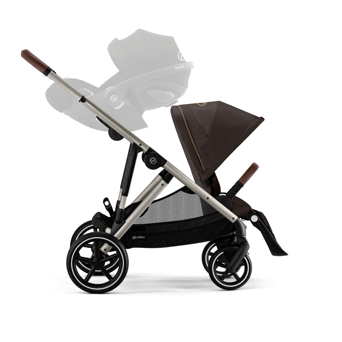 KINDERWAGEN Gazelle S  - Taupe/Dunkelbraun, Basics, Metall (107,5/66/110cm) - cybex GOLD