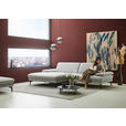 ECKSOFA in Chenille, Flachgewebe Silberfarben  180/284 cm  - Silberfarben/Schwarz, Design, Textil/Metall (180/284cm) - Dieter Knoll