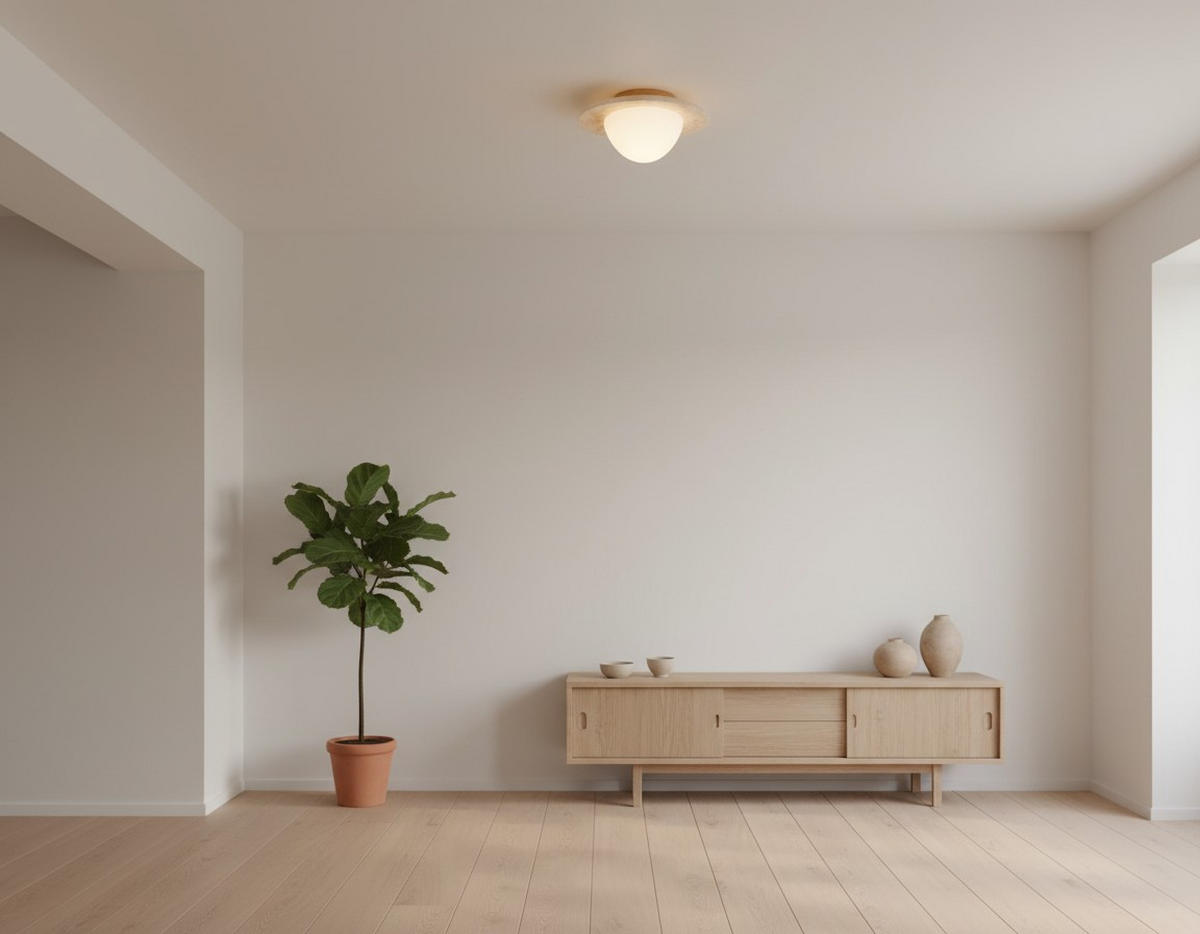 DECKENLEUCHTE  25/10 cm    - Beige/Weiß, Design, Glas/Stein (25/10cm) - Collet's Monde