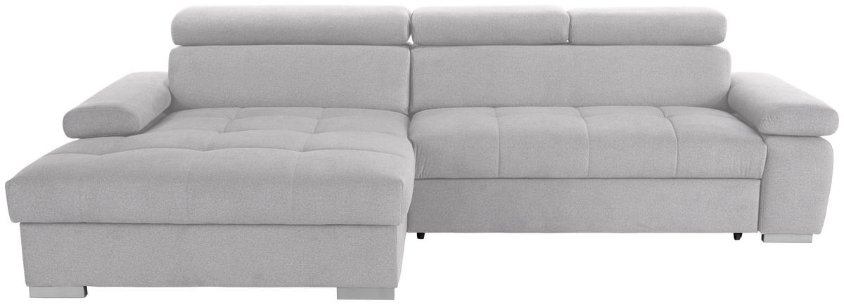 ECKSOFA Velours Silberfarben  - Silberfarben, Design, Holz/Textil (183/292cm) - Livetastic