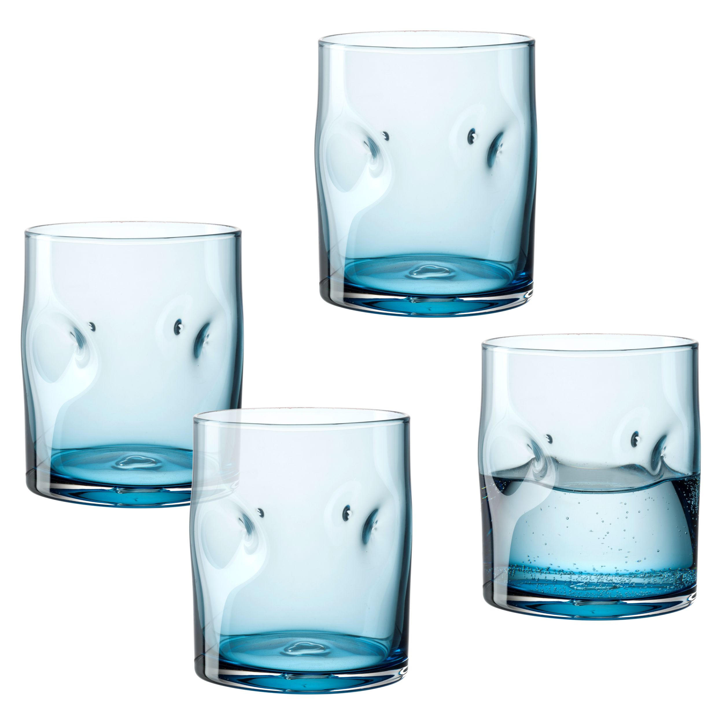 TRINKGLAS 300 ml 4-teilig  - Blau, Basics, Glas (7,5/9/7,5cm) - Leonardo