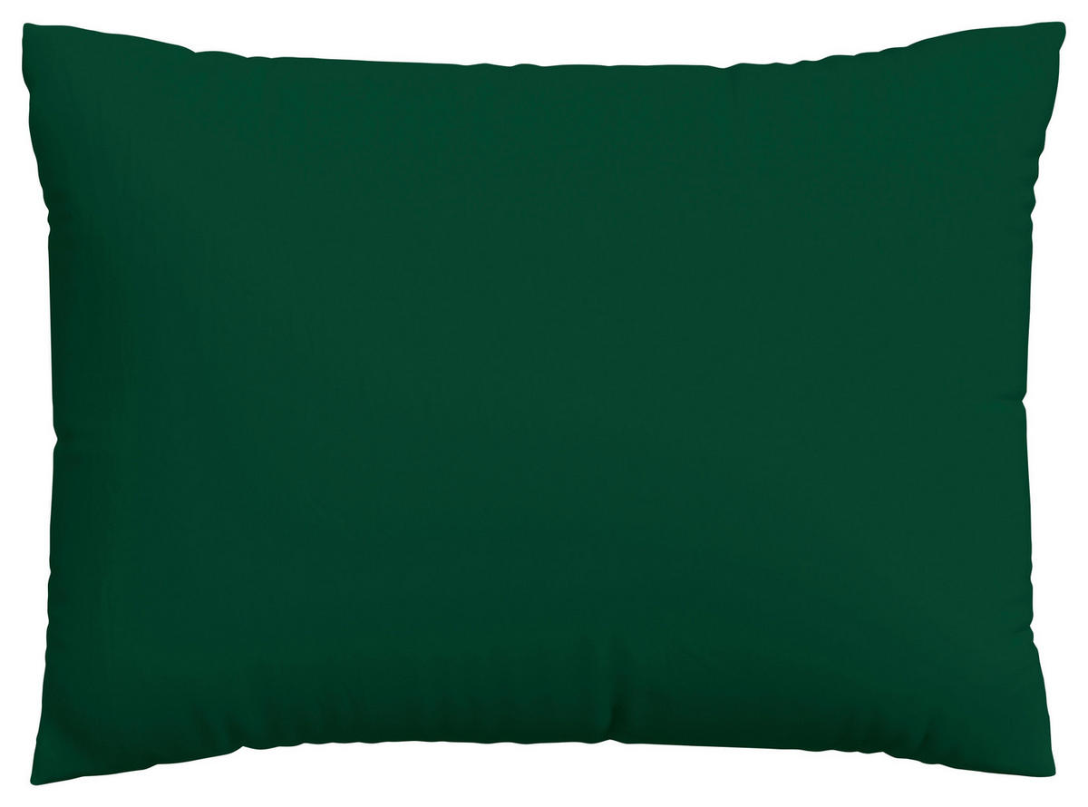 KOPFPOLSTERBEZUG WOVEN SATIN 60/80 cm  - Dunkelgrün, Basics, Textil (60/80cm) - Schlafgut
