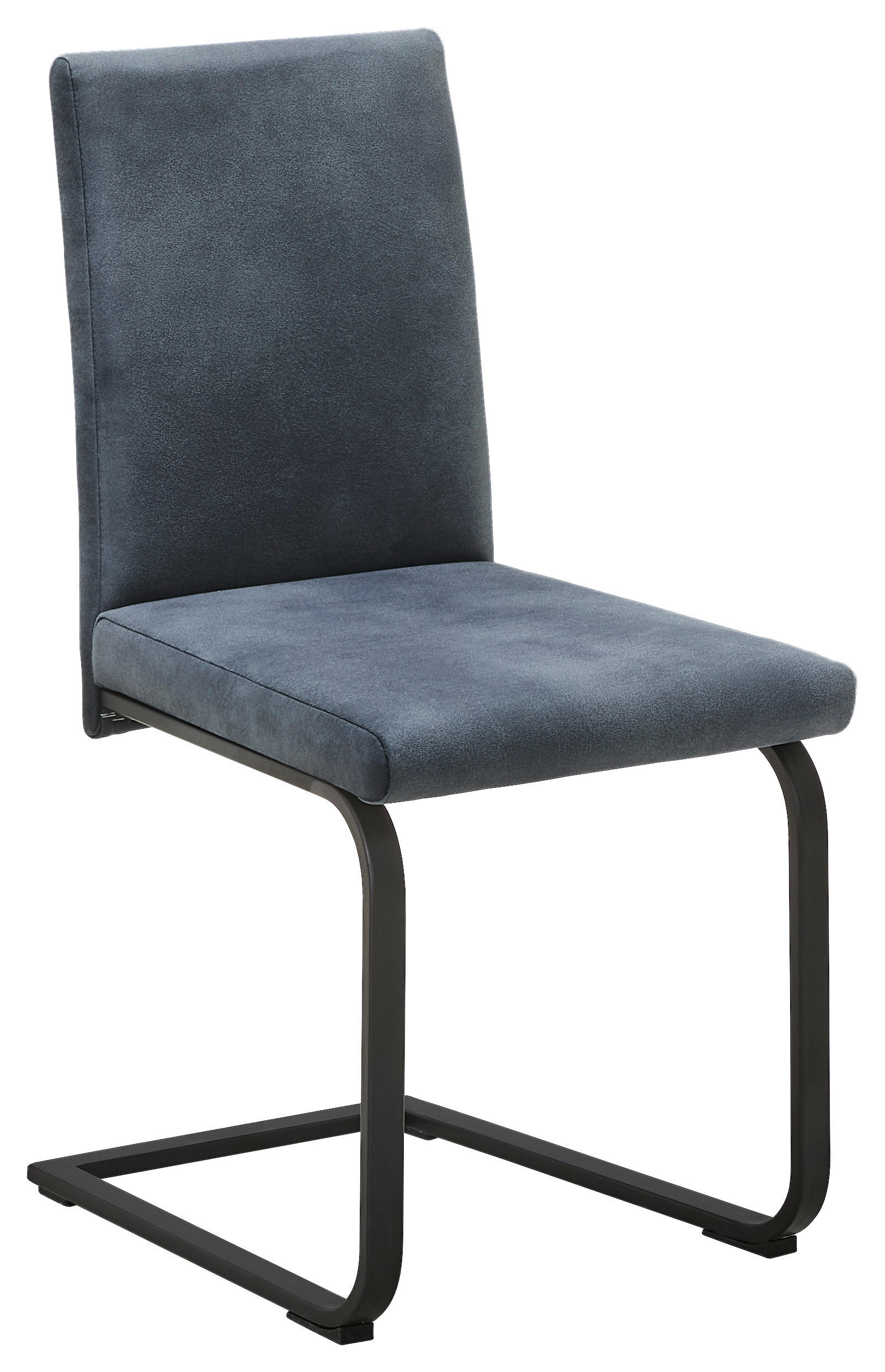 SCHWINGSTUHL  in Stahl Mikrofaser  - Anthrazit/Schwarz, KONVENTIONELL, Textil/Metall (43/91/55cm) - Cantus