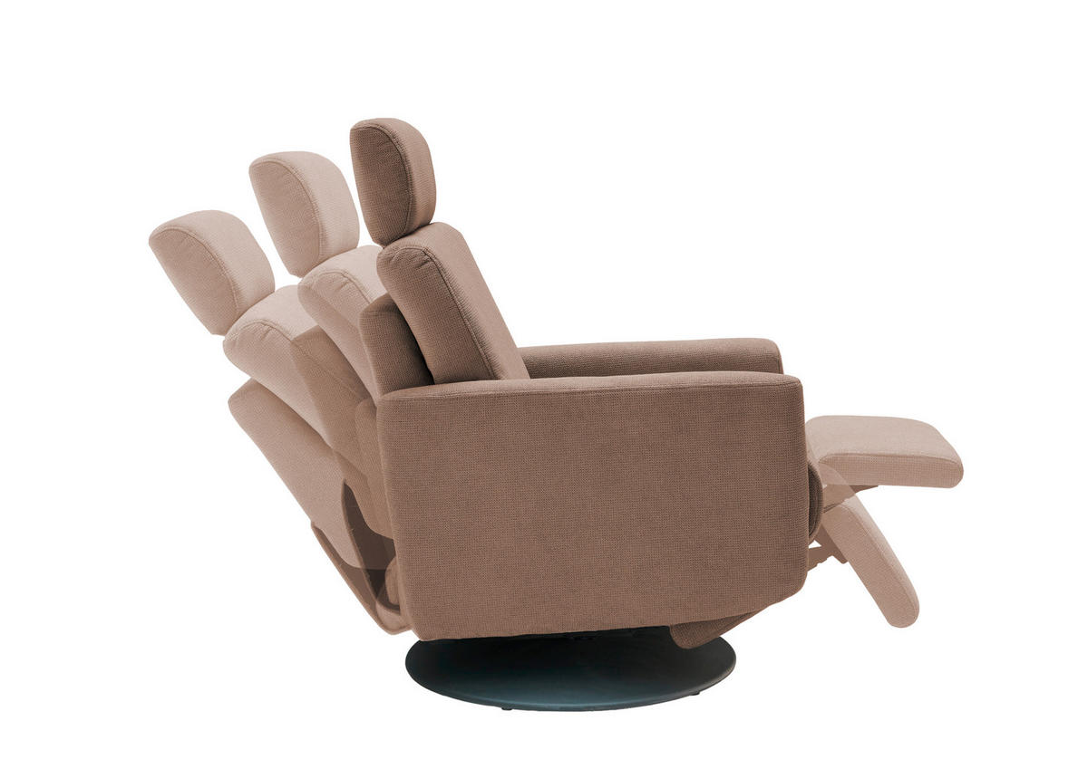 RELAXSESSEL in Textil Hellbraun  - Hellbraun/Schwarz, Modern, Textil/Metall (77/105/87-154cm) - Livetastic