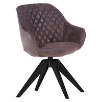 ŽIDLE S PODRUČKAMI, mikrovlákno, černá, tmavě hnědá - tmavě hnědá/černá, Lifestyle, dřevo/textil (60/83/65cm) - Landscape