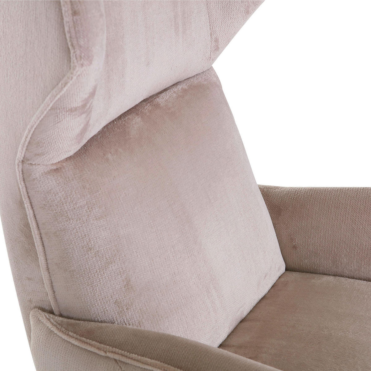 ÖRONLAPPSFÅTÖLJ i plysch beige  - beige/ljusblå, Klassisk, metall/textil (83/110/92cm) - MID.YOU