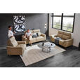 2-SITZER-SOFA in Leder Beige  - Beige/Schwarz, Design, Leder/Metall (176/105/98cm) - Emilio Belluti