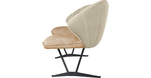 SITZBANK 182/84,5/75 cm  in Beige  - Beige/Schwarz, Design, Textil/Metall (182/84,5/75cm) - Novel