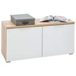 GARDEROBENBANK in 97/47/40 cm - Eichefarben/Silberfarben, Design, Glas/Holzwerkstoff (97/47/40cm) - Voleo