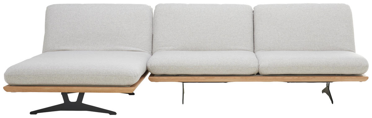 OTTOMANE  in Webstoff Grau  - Schwarz/Grau, Design, Holz/Textil (114/92/165-218cm) - Dieter Knoll